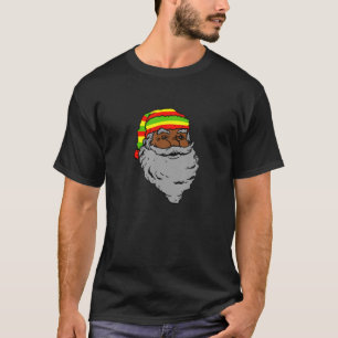 Santa Claus Rasta Hat Christmas Rastafarian Reggae T-Shirt