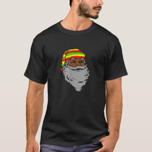 Santa Claus Rasta Hat Christmas Rastafarian Reggae T-Shirt
