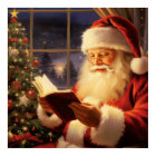 Santa Claus Reading by the Christmas Tree