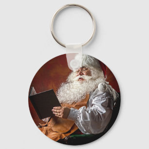 Santa Claus reads book Key Ring