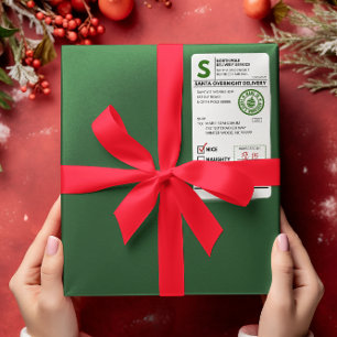 Santa Claus Realistic Shipping Label