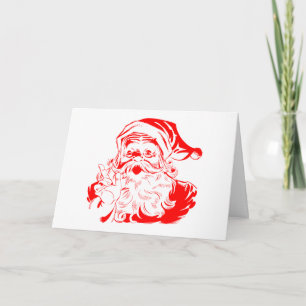 Santa Claus Red and White Christmas Card