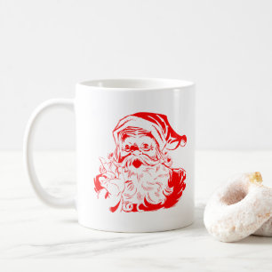 Santa Claus Red and White Christmas Coffee Mug