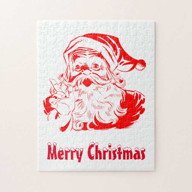 Santa Claus Red and White Christmas Jigsaw Puzzle (Vertical)