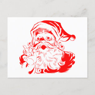 Santa Claus Red and White Christmas Postcard