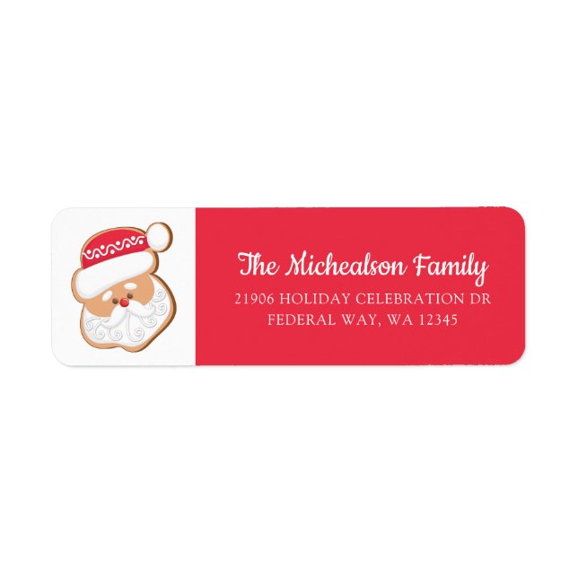 Santa Claus Red Christmas Holiday return address Label (Front)