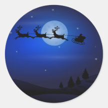 Santa Claus Reindeers Moon Claus Santa Silhouette