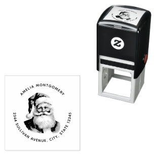 Santa Claus Retro Christmas Address Self-inking Stamp