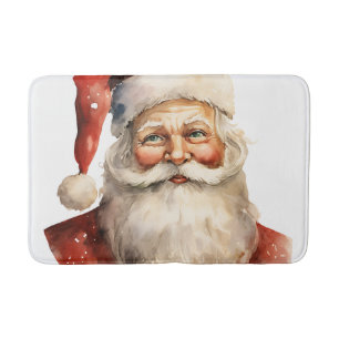 Santa Claus Retro Christmas Bath Mat