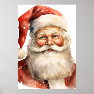 Santa Claus Retro Christmas Poster