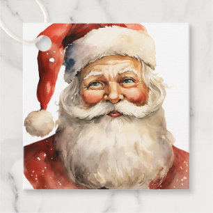 Santa Claus Retro Merry Christmas To and From Favour Tags
