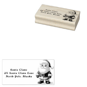 Santa Claus Return Address North Pole Rubber Stamp