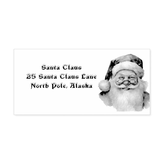 Santa Claus Return Address North Pole Rubber Stamp (Imprint)