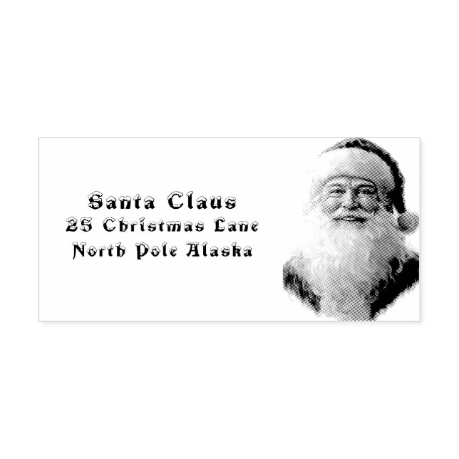 Santa Claus Return Address North Pole Rubber Stamp (Imprint)