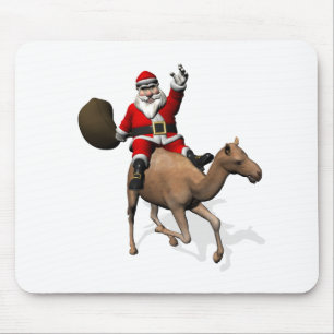 Santa Claus Riding A Camel Mouse Pad