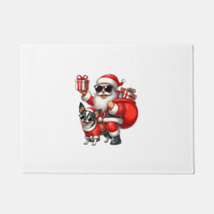 Santa Claus Riding a Chihuahua Dog Christmas Boys  Doormat