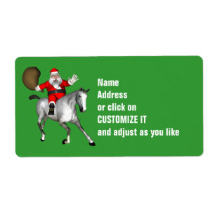 Santa Claus Riding A Grey Horse