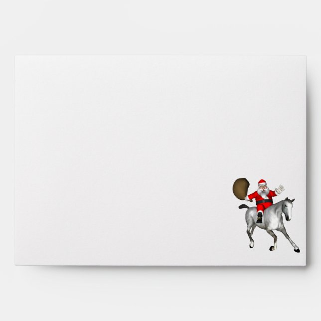 Santa Claus Riding A Grey Horse Envelopes (Front)