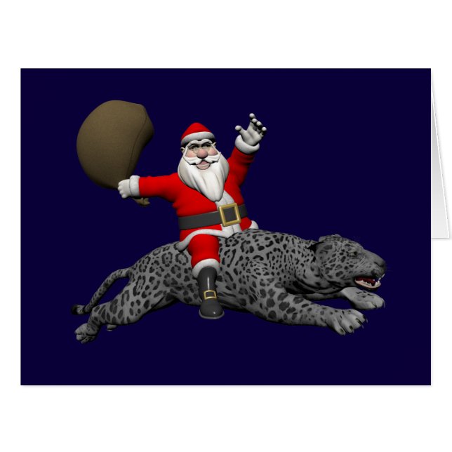 Santa Claus Riding A Grey Panther (Front Horizontal)