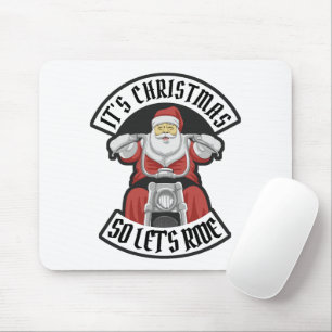 Santa Claus riding a motorcycle Mouse Pad