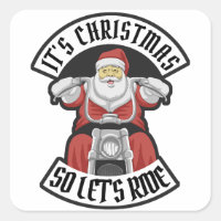 Santa Claus riding a motorcycle