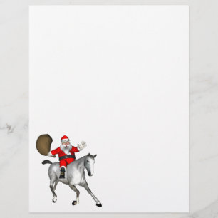 Santa Claus Riding A Silver Horse