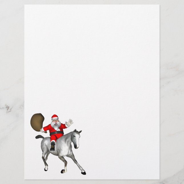 Santa Claus Riding A Silver Horse (Front)