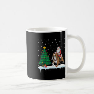 Santa Claus Riding American Bulldog Boys Girls Chr Coffee Mug