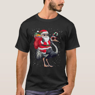 Santa Claus Riding An Ostrich Christmas Boy Girl K T-Shirt