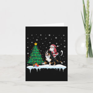 Santa Claus Riding Bernese Mountain Dog Boys Girls Card