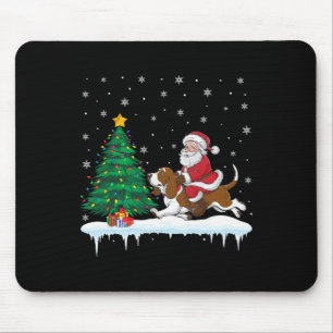 Santa Claus Riding Bet Hound Dog Boys Girls Christ Mouse Pad