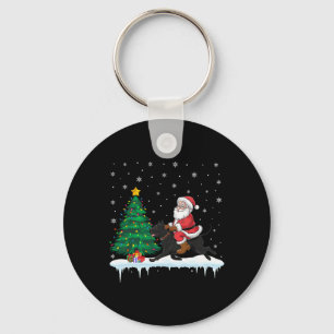 Santa Claus Riding Cane Corso Dog Boys Girls Kids Key Ring