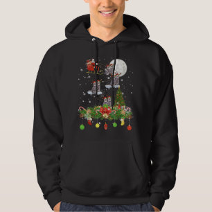 Santa Claus Riding Cat Reindeer Sleigh Xmas day Hoodie