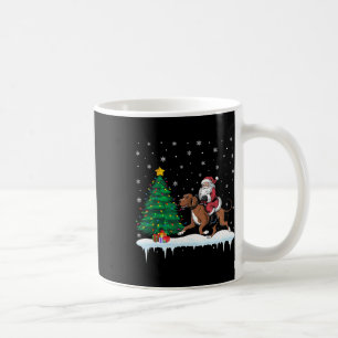 Santa Claus Riding Coonhound Dog Boys Girls Kids C Coffee Mug