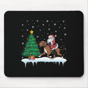 Santa Claus Riding Coonhound Dog Boys Girls Kids C Mouse Pad
