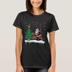 Santa Claus Riding Dachshund Dog Boys Girls Kids C T-Shirt