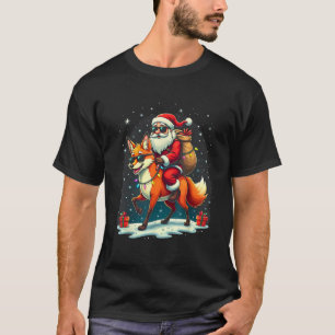 Santa Claus Riding Fox Men Women Girls Funny Chris T-Shirt