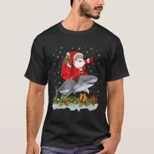Santa Claus Riding Great White Shark T-Shirt