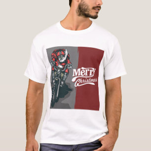 Santa Claus Riding on a Motorcylce T-Shirt