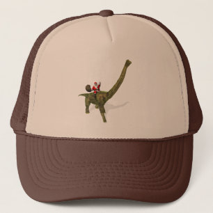Santa Claus Riding On Brachiosaurus Trucker Hat