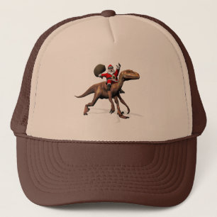 Santa Claus Riding On Deinonychus Trucker Hat