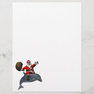 Santa Claus Riding On Dolphin
