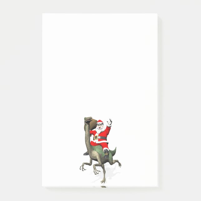 Santa Claus Riding On Gallimimus Post-it Notes (Front)