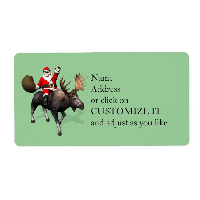 Santa Claus Riding On Moose (Front)