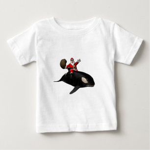 Santa Claus Riding On Orca Baby T-Shirt