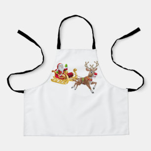Santa Claus riding on sleigh Apron