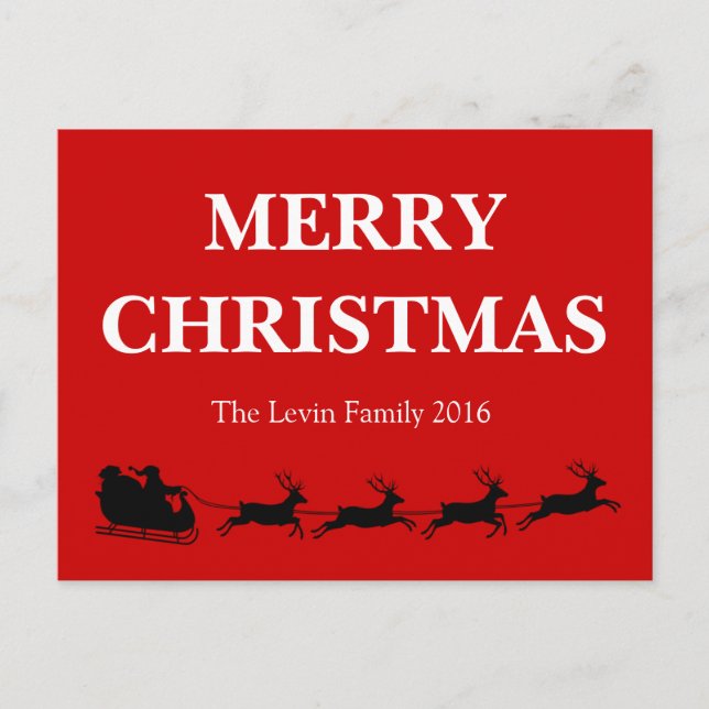 Santa Claus Riding Reindeer Christmas Theme Holiday Postcard (Front)
