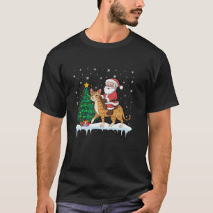 Santa Claus Riding Savannah Cat Boys Girls Kids Ch T-Shirt
