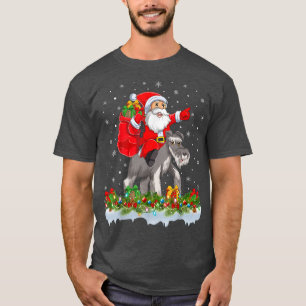 Santa Claus Riding Welsh Corgi Dog Christmas T-Shirt