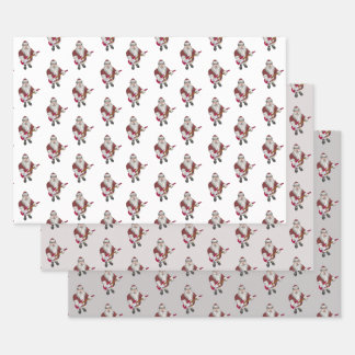 Santa Claus Rock Star Wrapping Paper Sheet